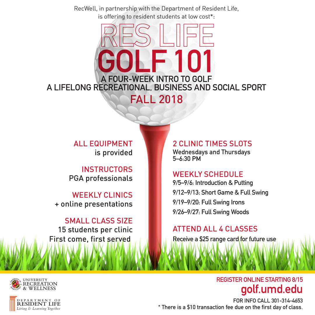 university of maryland: reslife golf 101 - bedework events calendar