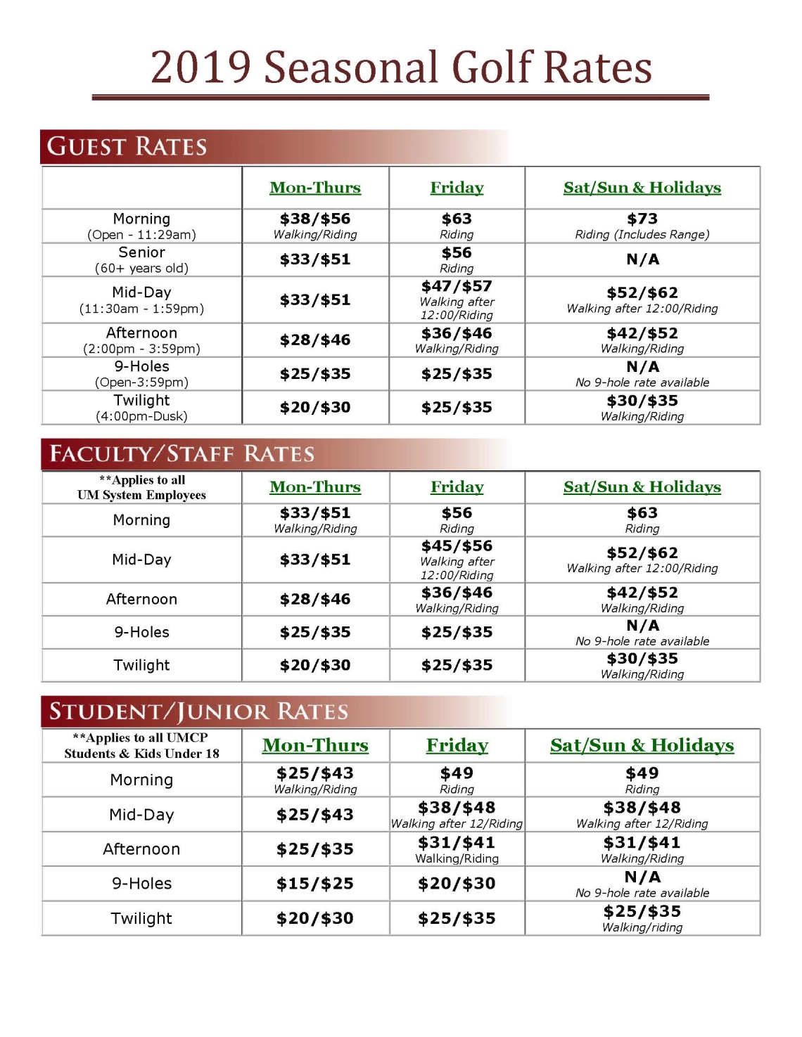 Sedona golf courses rates image