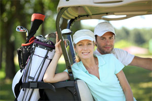 Photo Couple in Golf Cart